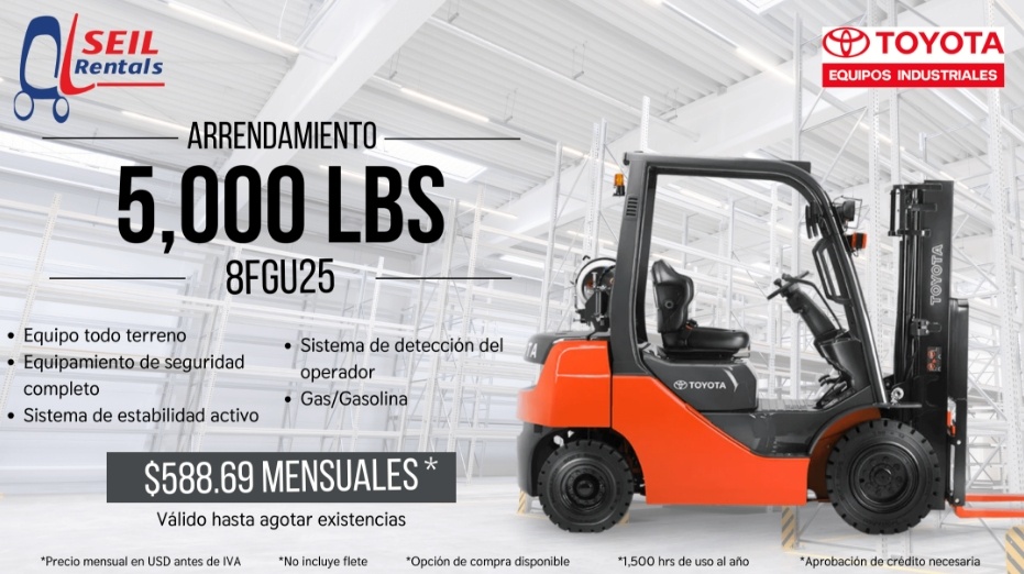 5,000 lbs

Modelo: 8FGU25.